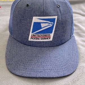 USPS Snap back Baseball Cap Sz Lg Denim Blue USPS Logo New